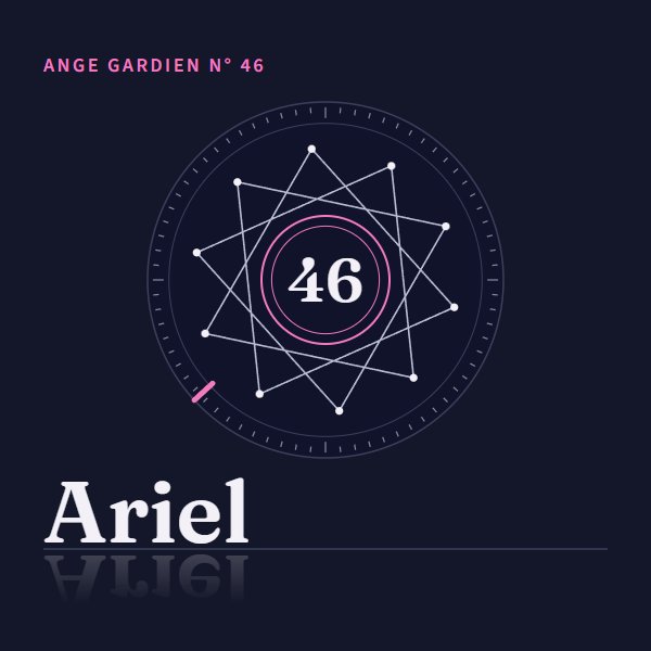 Médaillon de l'ange gardien Ariel, n° 46, Scorpion, régence de 15h00 à 15h20