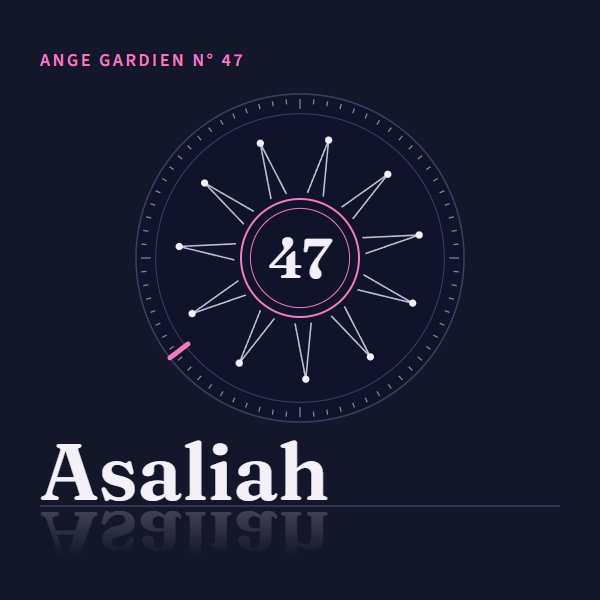 Médaillon de l'ange gardien Asaliah, n° 47, Scorpion, régence de 15h20 à 15h40