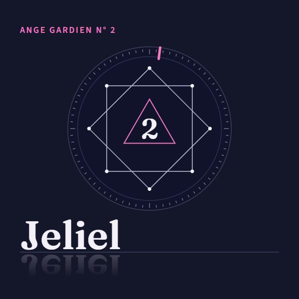Médaillon de l’ange gardien Jeliel, n° 2, Bélier, régence 00h20 – 00h40