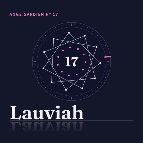 Médaillon de l'ange gardien Lauviah, dix-septième des 72 anges, Gémeaux, de 05h20 à 05h40