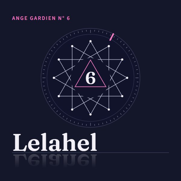 Médaillon de l’ange gardien Lelahel, n° 6, Bélier, régence 01h40 – 02h00