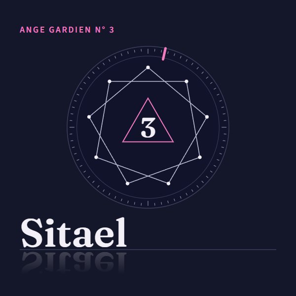Médaillon de l’ange gardien Sitael, n° 3, Bélier, régence 00h40 – 01h00