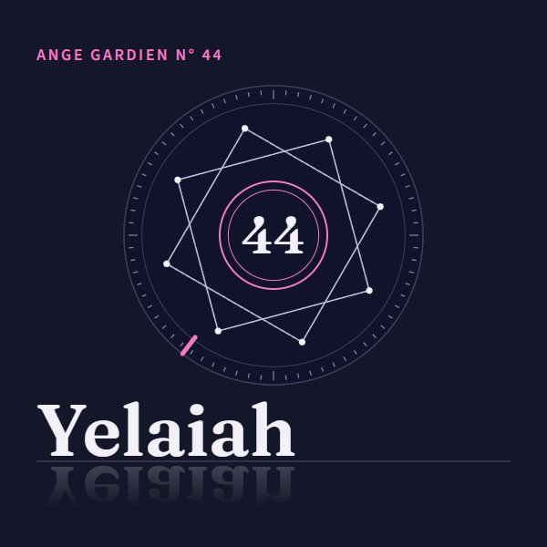 Médaillon de l'ange gardien Yelaiah, n° 44, Scorpion, régence de 14h20 à 14h40