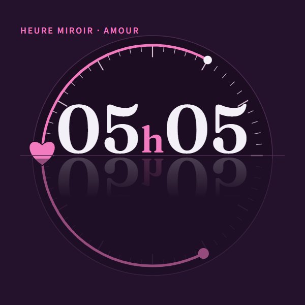 Heure miroir 05h05 en amour : signification sur Heure Miroir