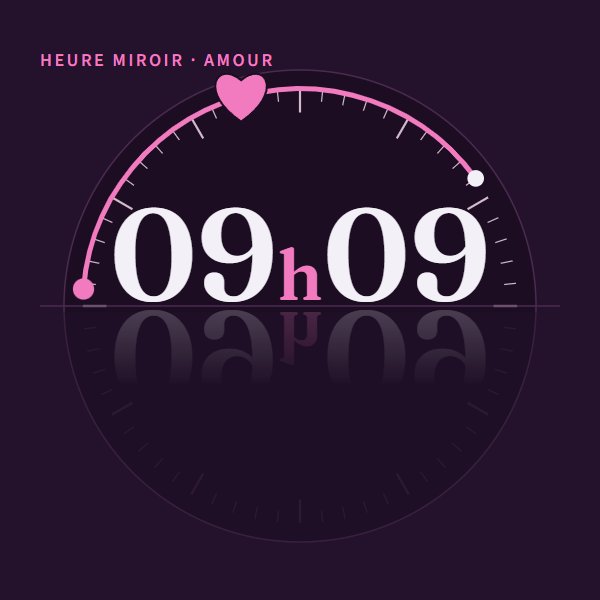 Heure miroir 09h09 en amour : signification sur Heure Miroir