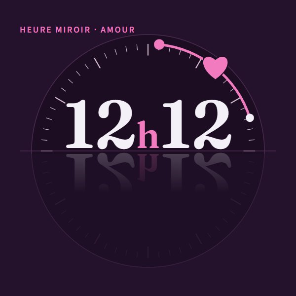 Heure miroir 12h12 en amour : signification sur Heure Miroir
