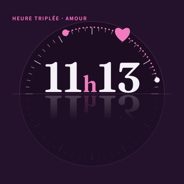 Heure triplée 11h13 en amour : signification sur Heure Miroir