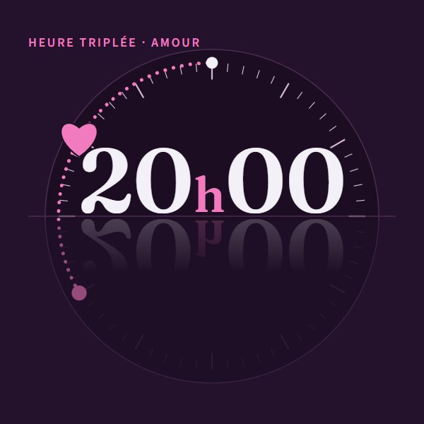 Heure triplée 20h00 en amour : signification sur Heure Miroir